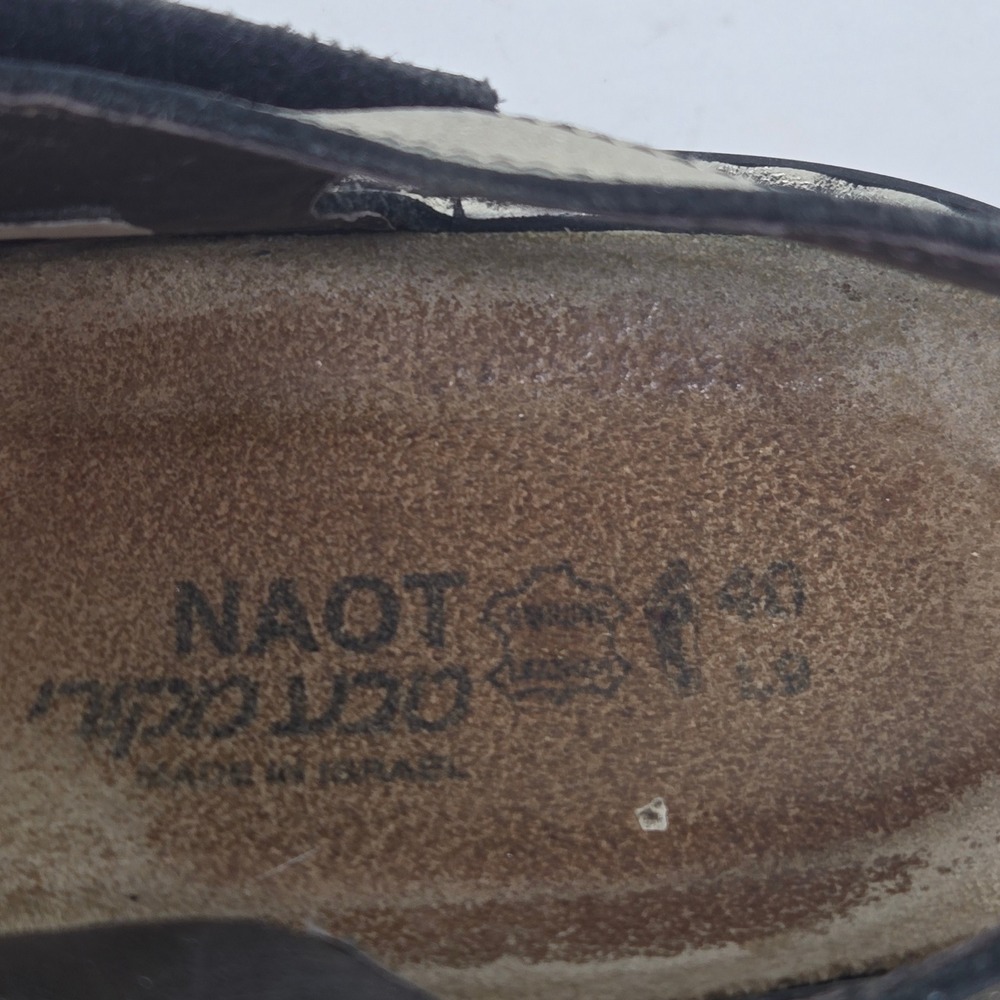 Naot Womens Leather Strappy Wedge Sandals Gold Metallic Low Heel Size 40 US 9 - Picture 4 of 8